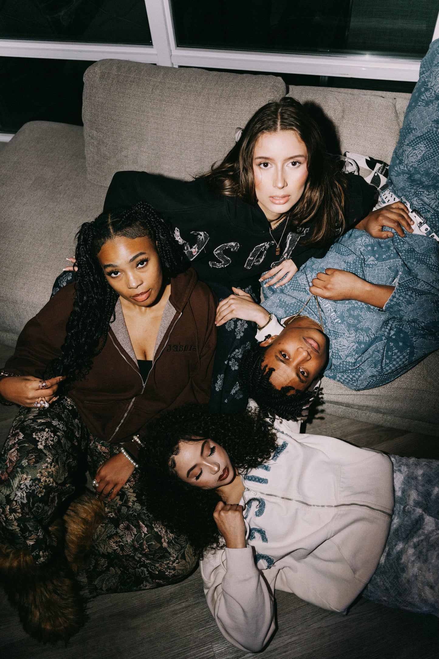 JE’SUIS DENIM PAISLEY HOODIE
