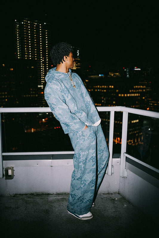JE’SUIS DENIM PAISLEY HOODIE